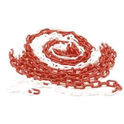 Red / white plastic chain 10m