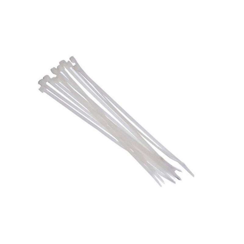 Cierre de cable de nylon autoblocante blanco 100 x 2,5 mm  (100pçs) - IBEROSAT