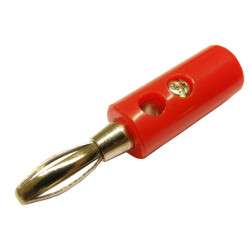 BANANA PLUG SCREW CONNECTION + HOLE - RED
