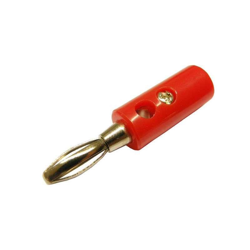 BANANA PLUG SCREW CONNECTION + HOLE - RED