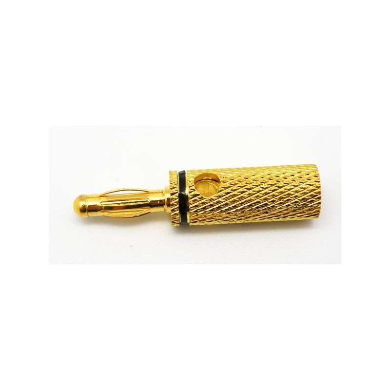 BANANA PLUG, Golden, CABLE 6mm black line