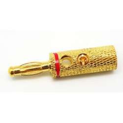 BANANA PLUG, Golden, CABLE 6mm red line