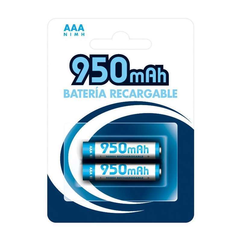 Baterias NiMh AAA Recarregáveis 950mAh 1.2V - blister 2 un.