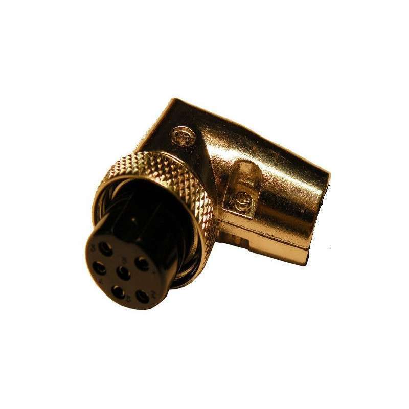 Female microphone plug 6-pin 90º cable