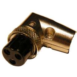 Female microphone plug 3-pin 90º cable