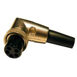 Female microphone plug 5-pin 90º cable