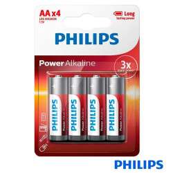 Pilas alcalinas 1,5V LR6 / AA - Philips (Pack 4 Uds)