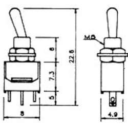 Toggle switch two positions - ON-ON - 120VAC 3A (3-pin) 
