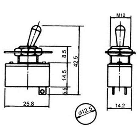 Toggle switch two positions - ON-OFF - 120VAC 4A (2-pin)
