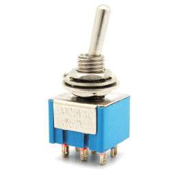 Miniature toggle switch 1 stable position - ON- (ON) - 250VAC 2A (6 pins) 