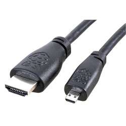 Cable Micro HDMI - HDMI - 1m - Raspberry Pi oficial NEGRO