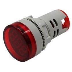 Voltímetro Digital LED Redonto Vermelho Painel AC12-500V 