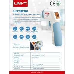 Termómetro infrarrojo para temperatura corporal 32ºC..45ºC (con alarma sonora) - UNI-T UT30R