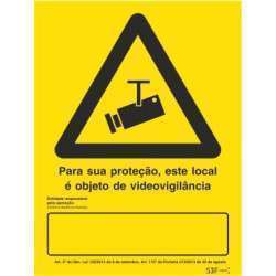 Placa de señalización para videovigilancia (portuguesa) - 200x300mm
