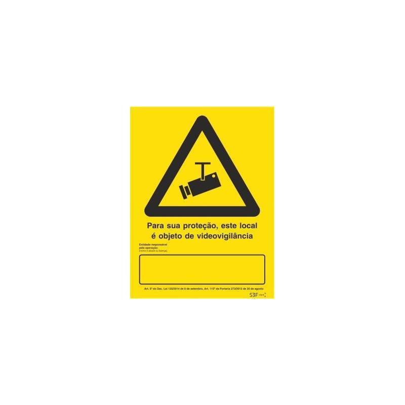 Placa de señalización para videovigilancia (portuguesa) - 200x300mm