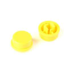 Capa protectora redonda para botões miniatura - 12X12X7.3MM - Amarela 