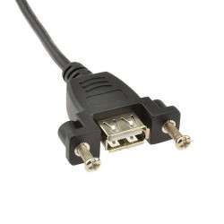 CONECTOR USB-A 2.0 CON CABLE MACHO-HEMBRA PARA ATORNILLAR CABLE: 30CM