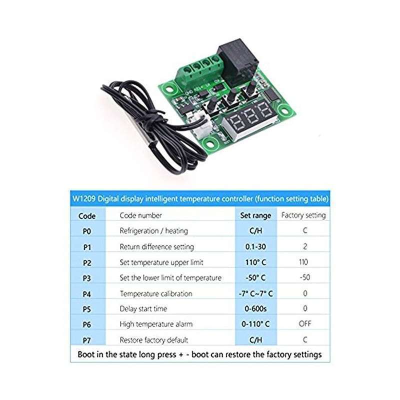 XH-W1209 DC 12V MINI TEMPERATURE CONTROLLER MODULE WITH DISPLAY