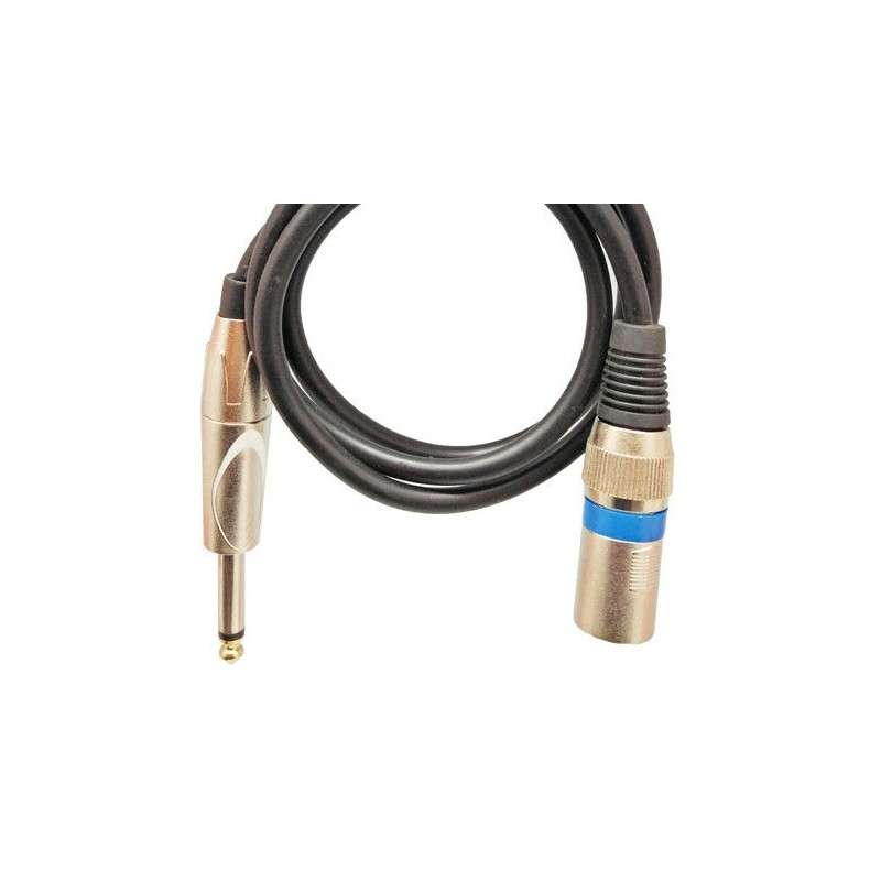 XLR male cable 3 pin - Jack6.35 mono male 1.0m