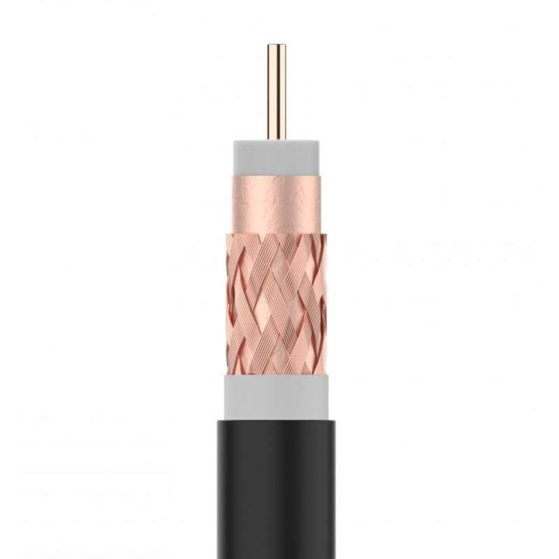 Copper Coaxial Cable T100 black Televés