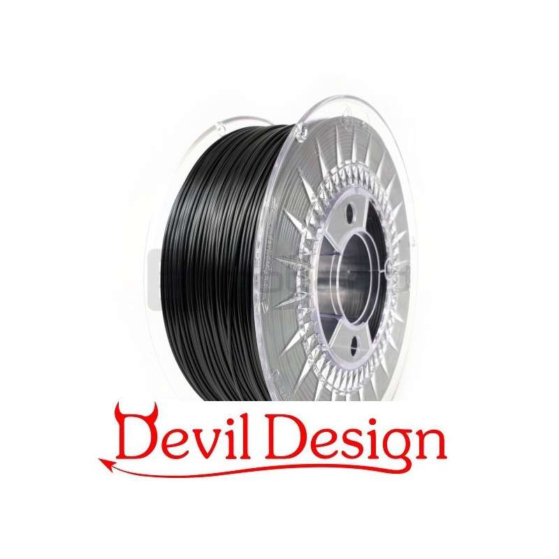 3D Filament - 1.75mm PETG - Black - 1Kg - Devil Design
