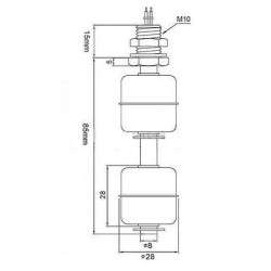 Sensor de nível para líquidos 100mm Duplo