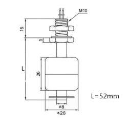 Sensor de nível para líquidos 52mm 