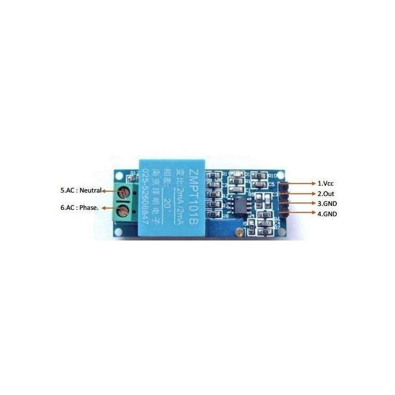 ZMPT101B SINGLE PHASE AC VOLTAGE SENSOR MODULE 250VAC