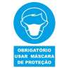 Placa de señalización  PVC  '' Uso de máscara protectora '' 150x200mm (portuguesa) 