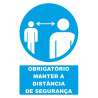 Signaling plate PVC   '' Keep safe distance ''  150x200mm (portuguese) 