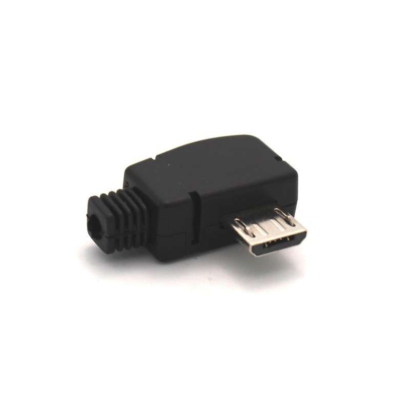 CONECTOR MACHO MICRO-USB OTG EN ANGULO PARA SOLDAR