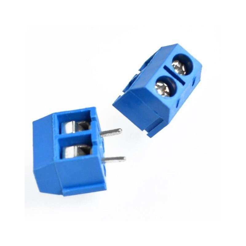 2-terminal block with chassis screw - blue