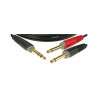 Cable Jack 6.35 male stereo - 2 x jack plug 6.35 male mono -1m - Klotz AY1-0100