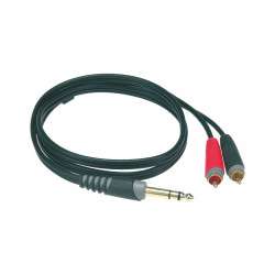 Cable Jack 6.35 male stereo - 2 x RCA male -1m - Klotz AY3-0100