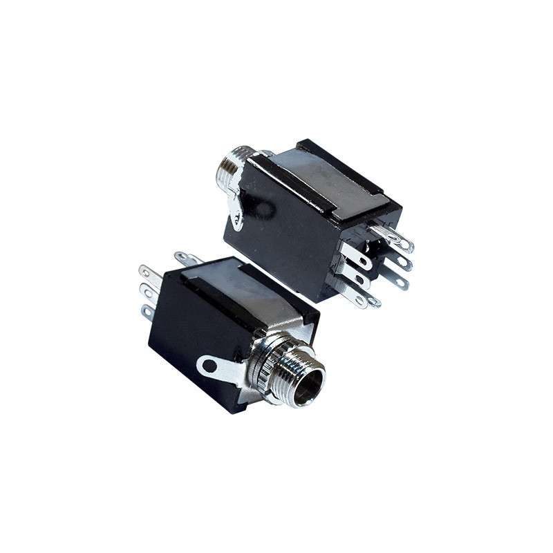 Jack 6.35 STEREO plastic female for panel (Closed circuit)