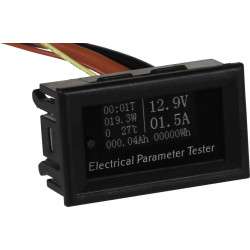 Voltímetro / amperímetro digital OLED de 0,36 "(0 ... 9,99 V CC / 0 ... 20 A) con medición de temperatura