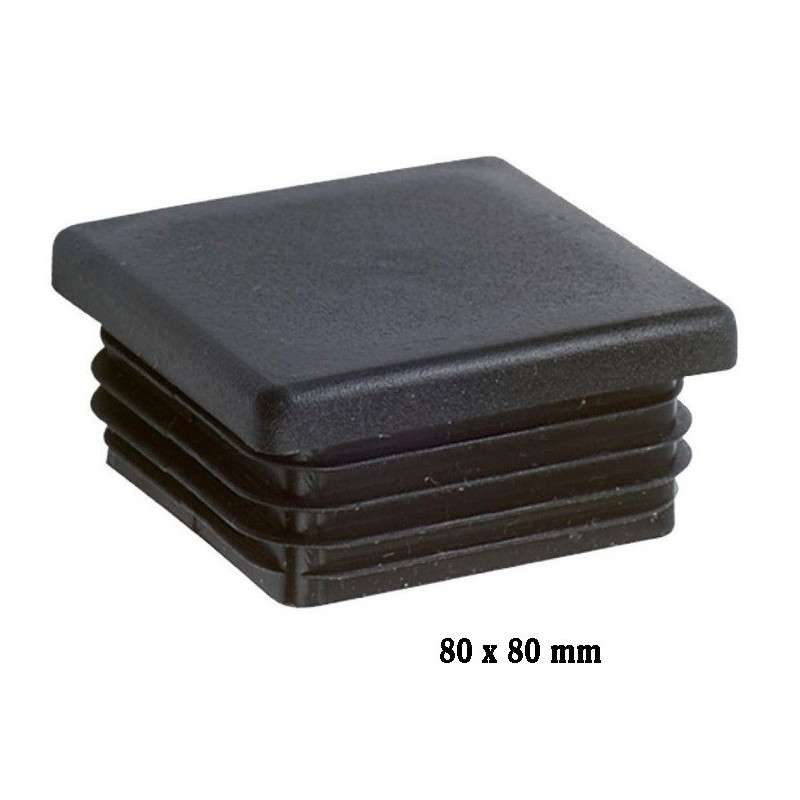 Square inner cap 80X80MM PVC Black