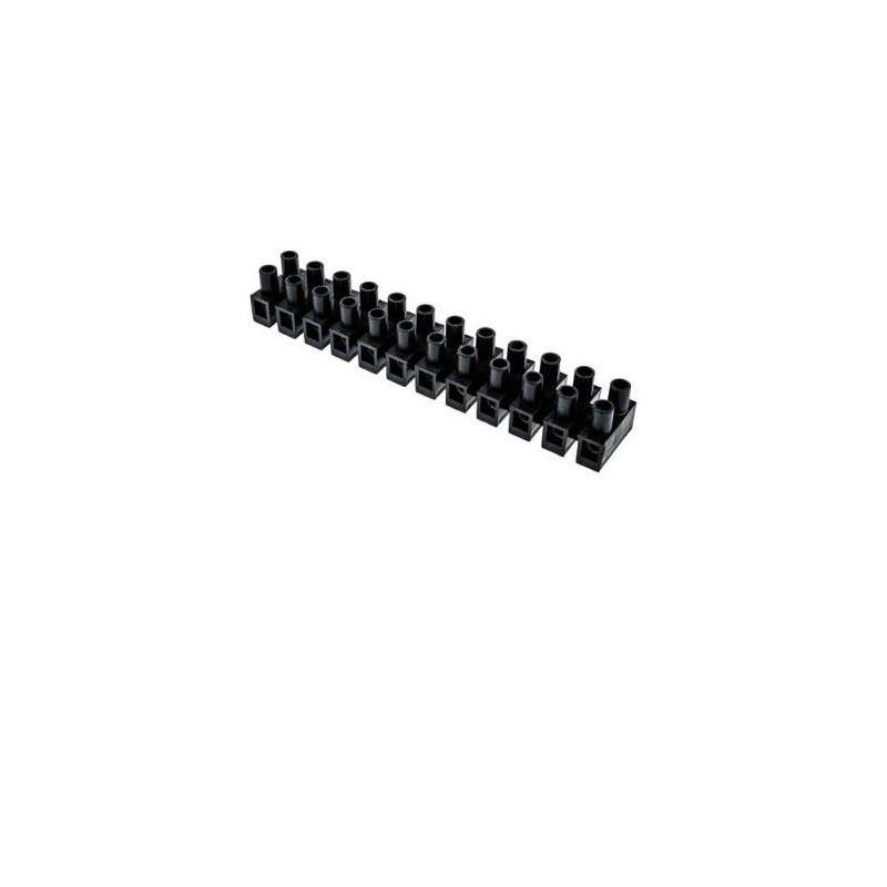 Barra de unión (12 conexiones) - 6mm²- max.5A negro