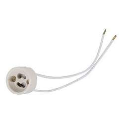 Support for GU10 lamp, ceramic, 230VAC, max 75W, 15cm cable