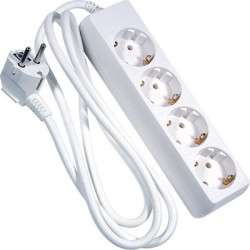 Block of 4 sockets with 1.5m white cable (3GX1.5MM)