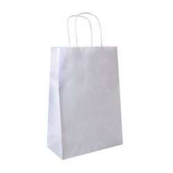 Bolsa de papel blanco 26x14x32cm con asa 