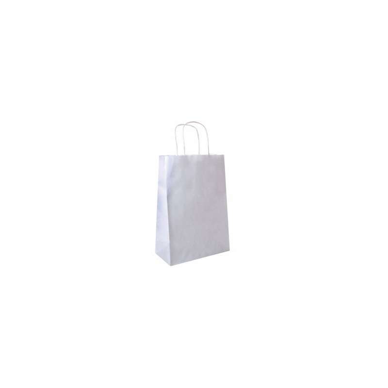 Bolsa de papel blanco 26x14x32cm con asa 