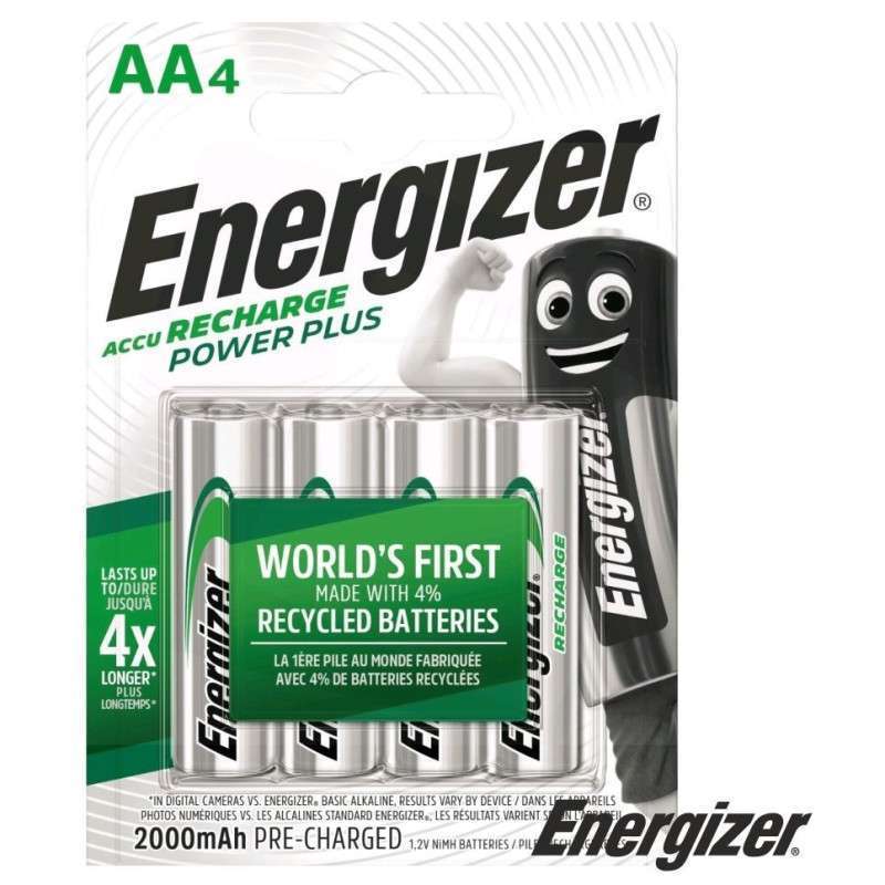 Rechargeable Batteries 1.2V 2000mAh Ni-Mh - AA [4 pcs] -ENERGIZER Power Plus