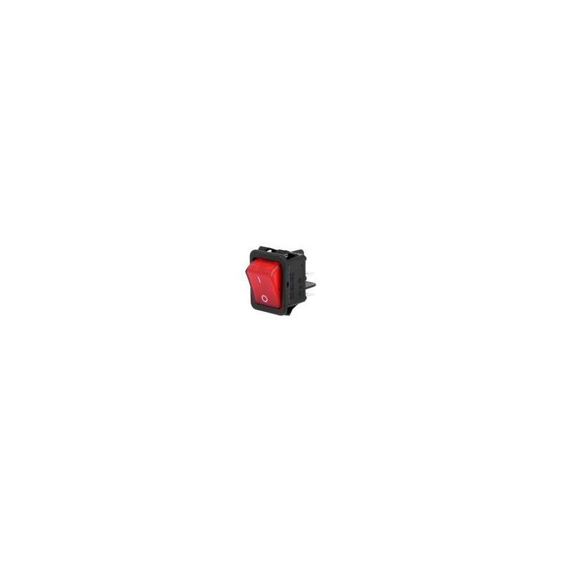 Rocker switch 2 stable positions - OFF-ON - 250VAC 16A (4-pin) - red light
