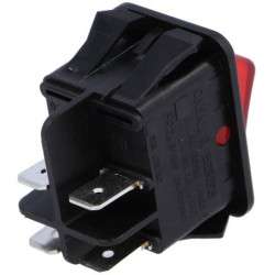 Rocker switch 2 stable positions - OFF-ON - 250VAC 16A (4-pin) - red light