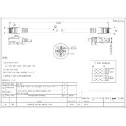 Cabo Cat.6A UTP LSZH 100% CU, 26AWG, 2m cinzento