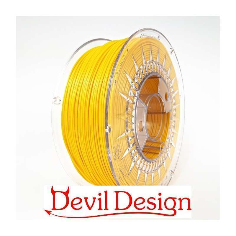 3D Filament - 1.75mm PETG - Yellow - 1Kg - Devil Design