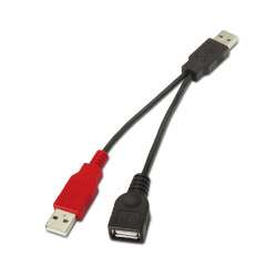 Cabo USB A Macho - USB A Macho/Fêmea (15cm)