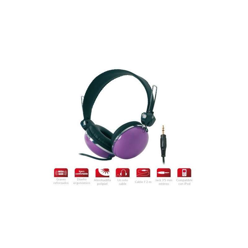 Auriculares estéreo Hi-Fi Púrpura
