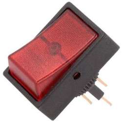 Interruptor basculante 2 posições estáveis - OFF-ON - 12VDC 30A (3 pinos) - vermelho - SCI R13-207B-01-BR
